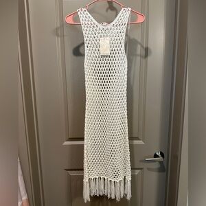 Miken Black Crochet cover ups bathing suit beach dress